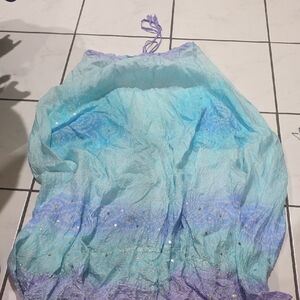 Elegant Blue and Purple Women's Silk Skirt